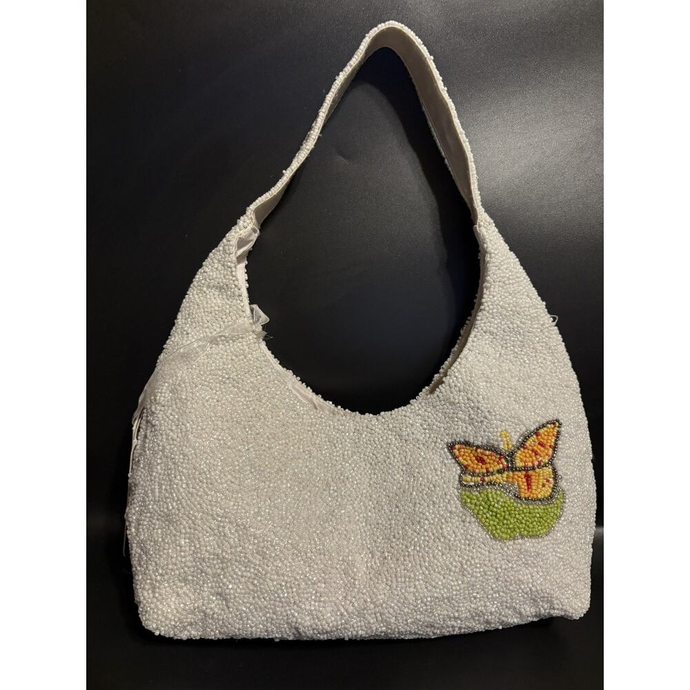 NWT Handcrafted in India Beaded Flower Truck Shoulder Bag - Picture 2 of 7